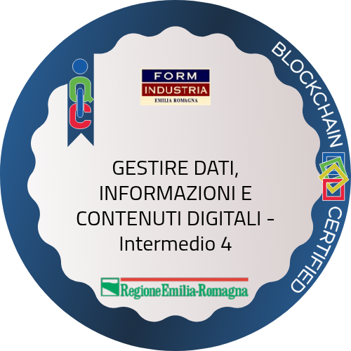 GESTIRE DATI, INFORMAZIONI E CONTENUTI DIGITALI - Intermedio 4